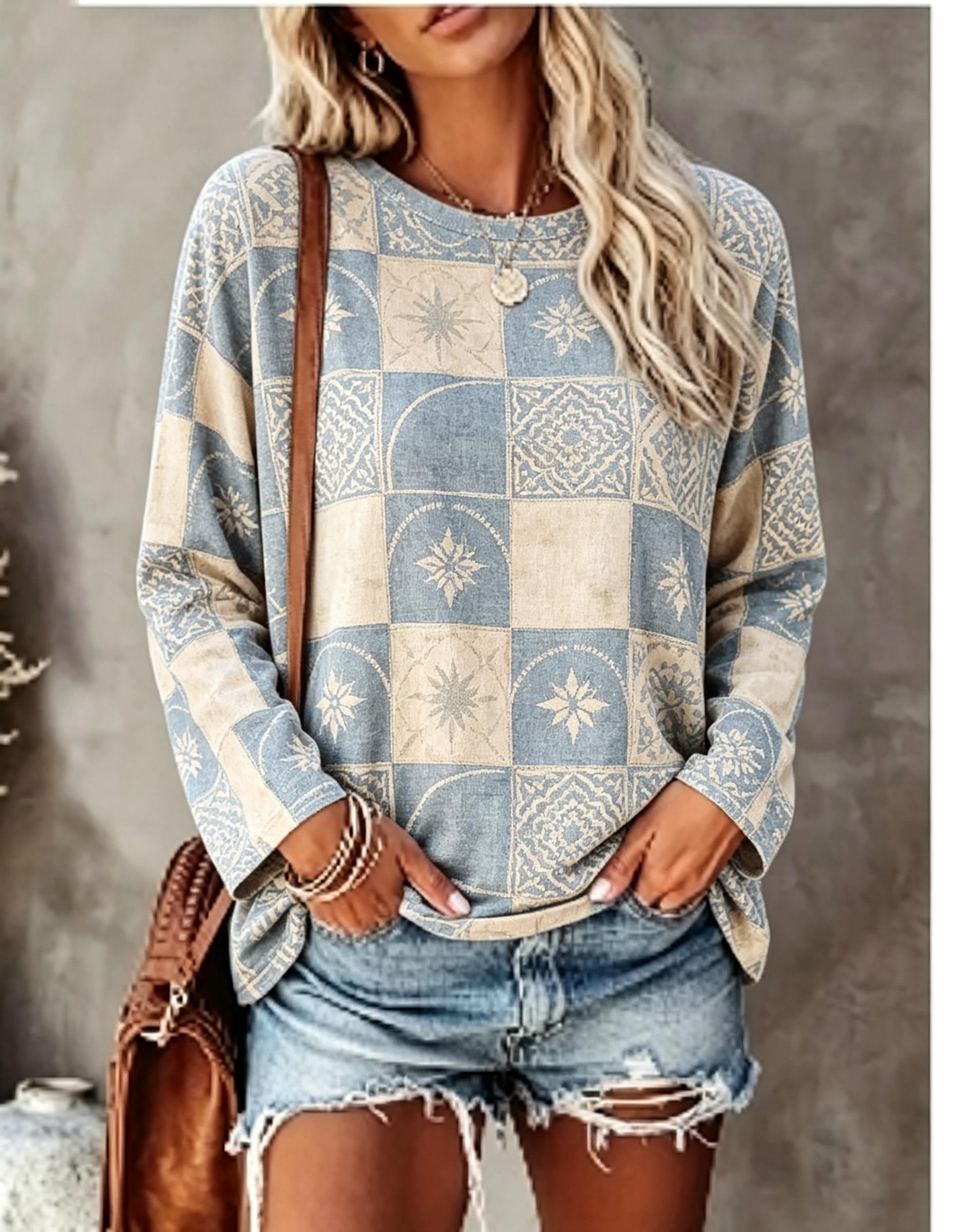 Women Long Sleeve T Shirt Gree - Blouses ulasan dan harga