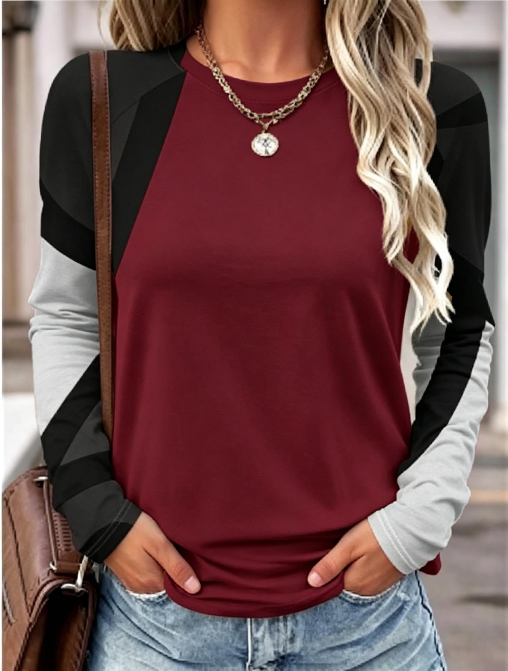 2026 Women Long Sleeve T Shirt - Blouses ulasan dan harga