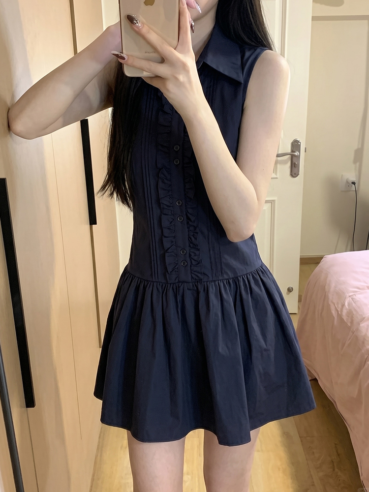 Slimming Effect Korean College - Korean Style A Line Shirt Dress ulasan dan harga