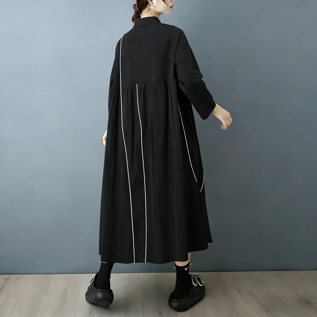 SuperAen Spring and Autumn New - Korean Style A Line Shirt Dress ulasan dan harga