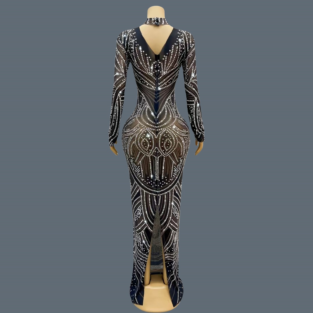 Black New Style Sparkly Rhines - Sparkly Rhinestone Club Party Dress ulasan dan harga