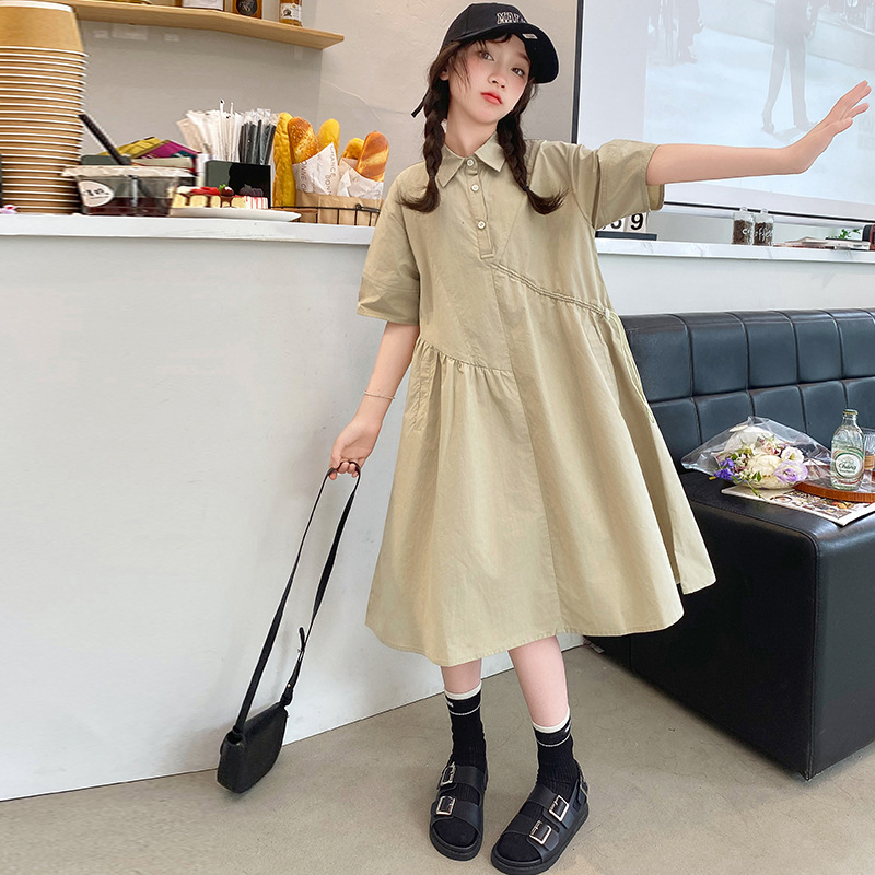 Korean Children Clothing Girls - Korean Style A Line Shirt Dress ulasan dan harga