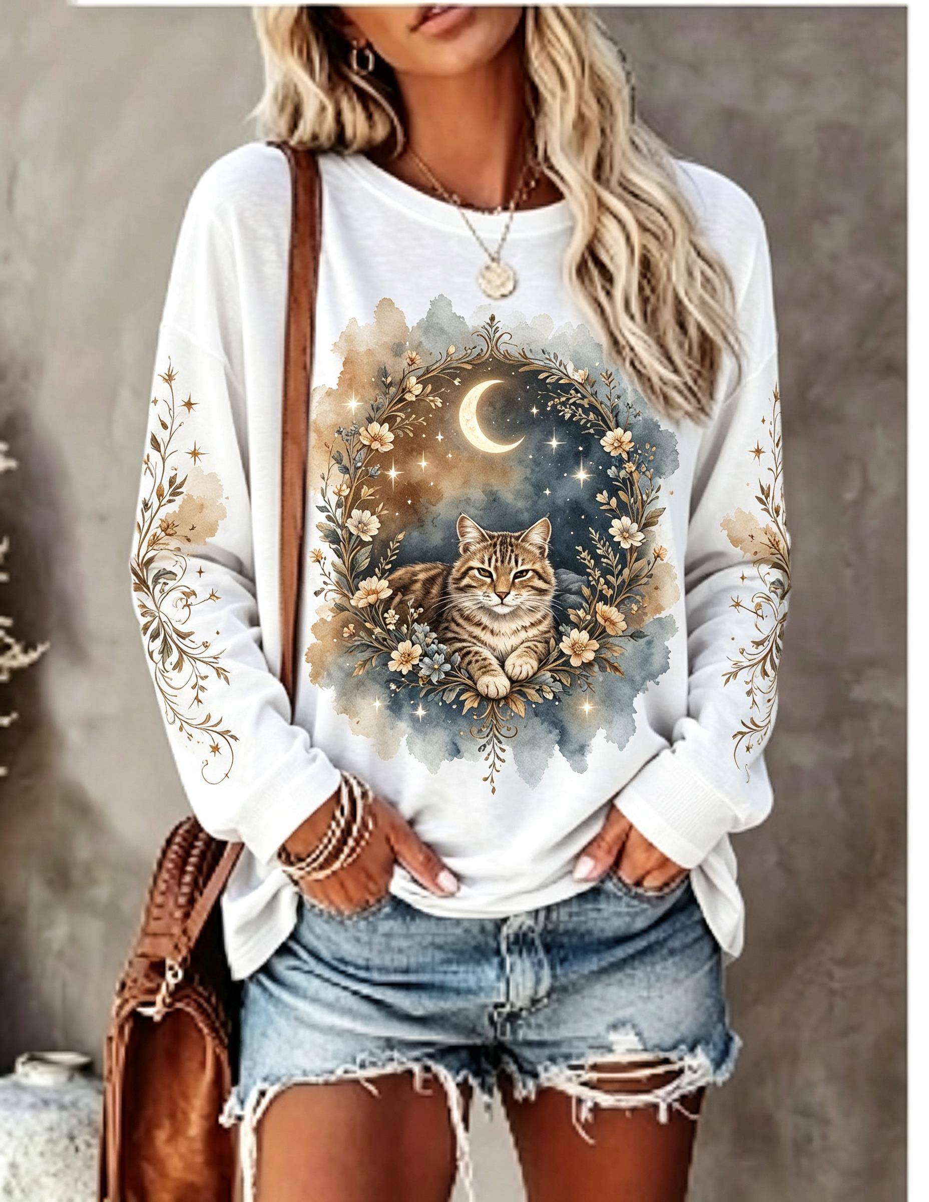 Women Long Sleeve T Shirt Howl - Blouses ulasan dan harga
