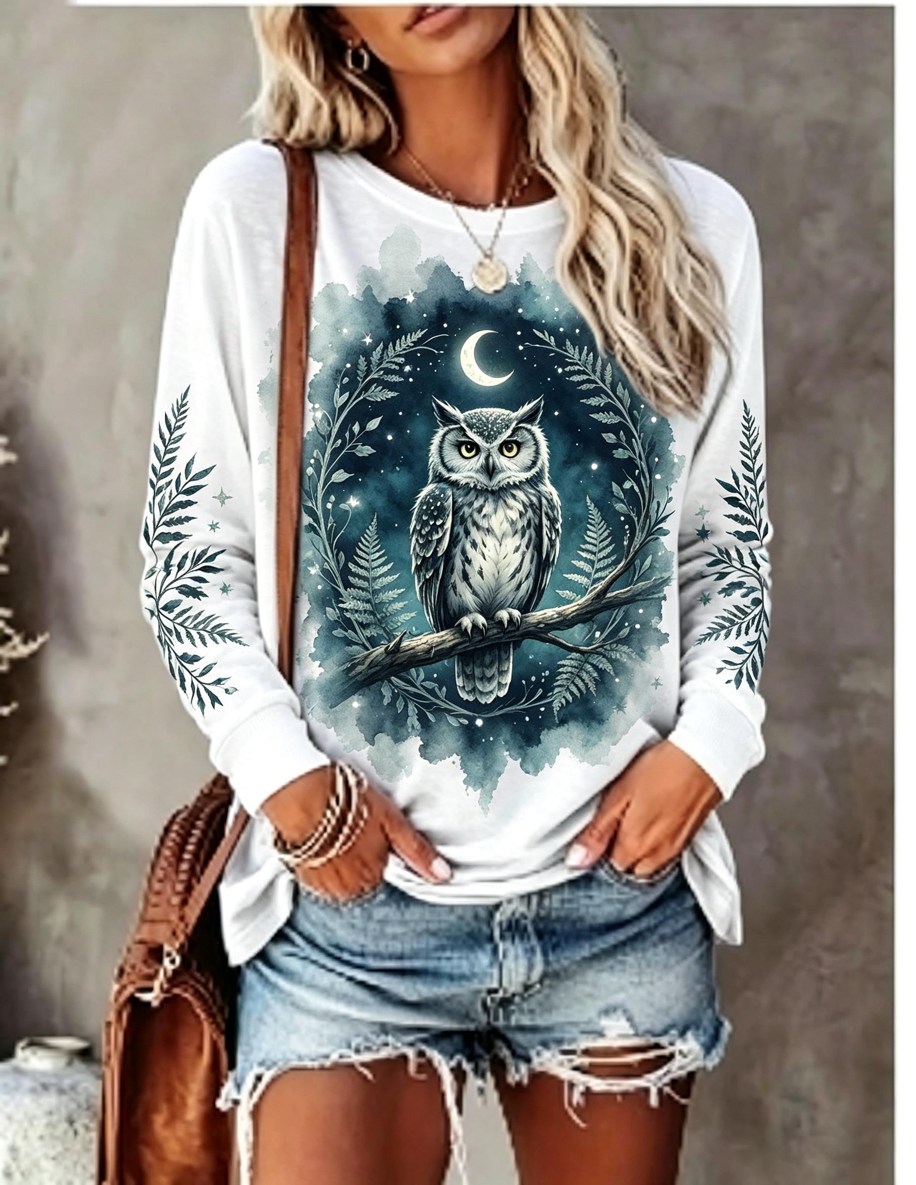 Women Long Sleeve T Shirt Howl - Blouses ulasan dan harga