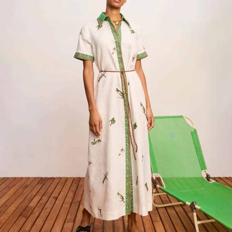 2026 Autumn New Original Women - Casual Loose Linen Shirt Dress ulasan dan harga