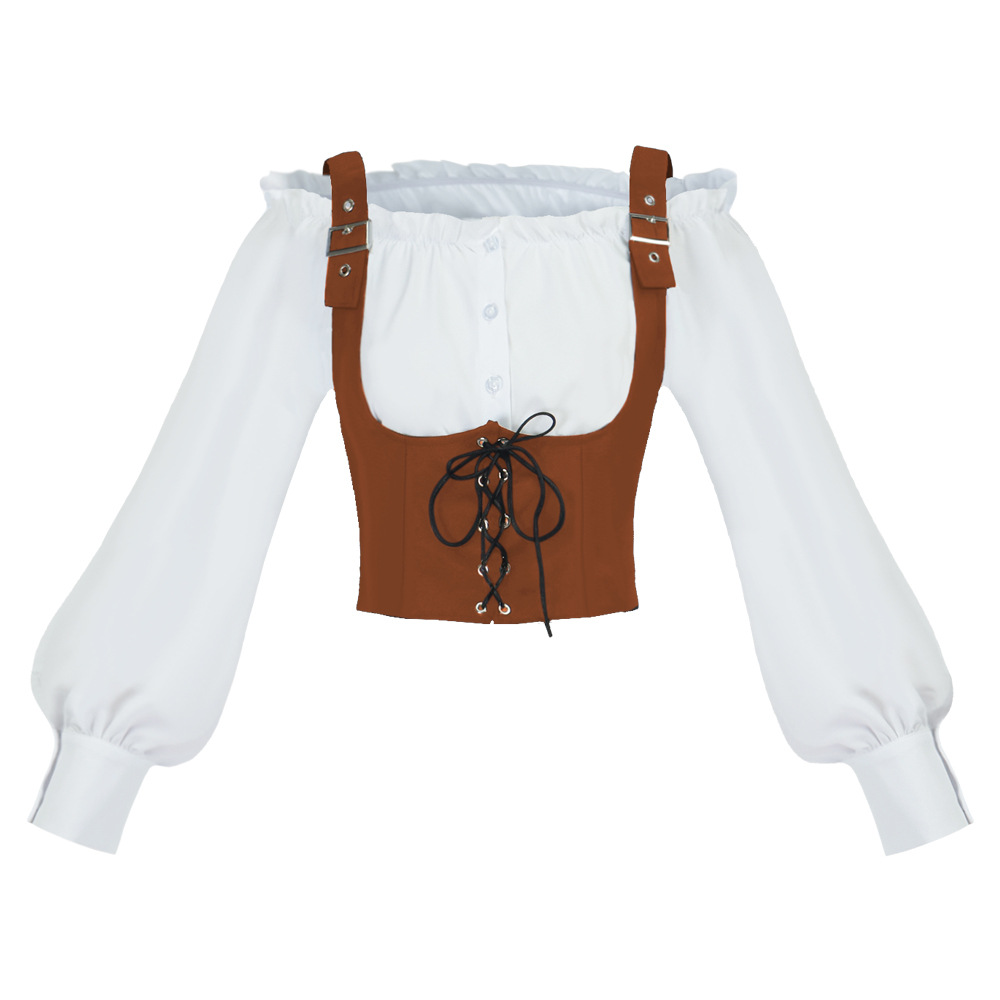 Retro Western Style Women Blou - Blouses ulasan dan harga