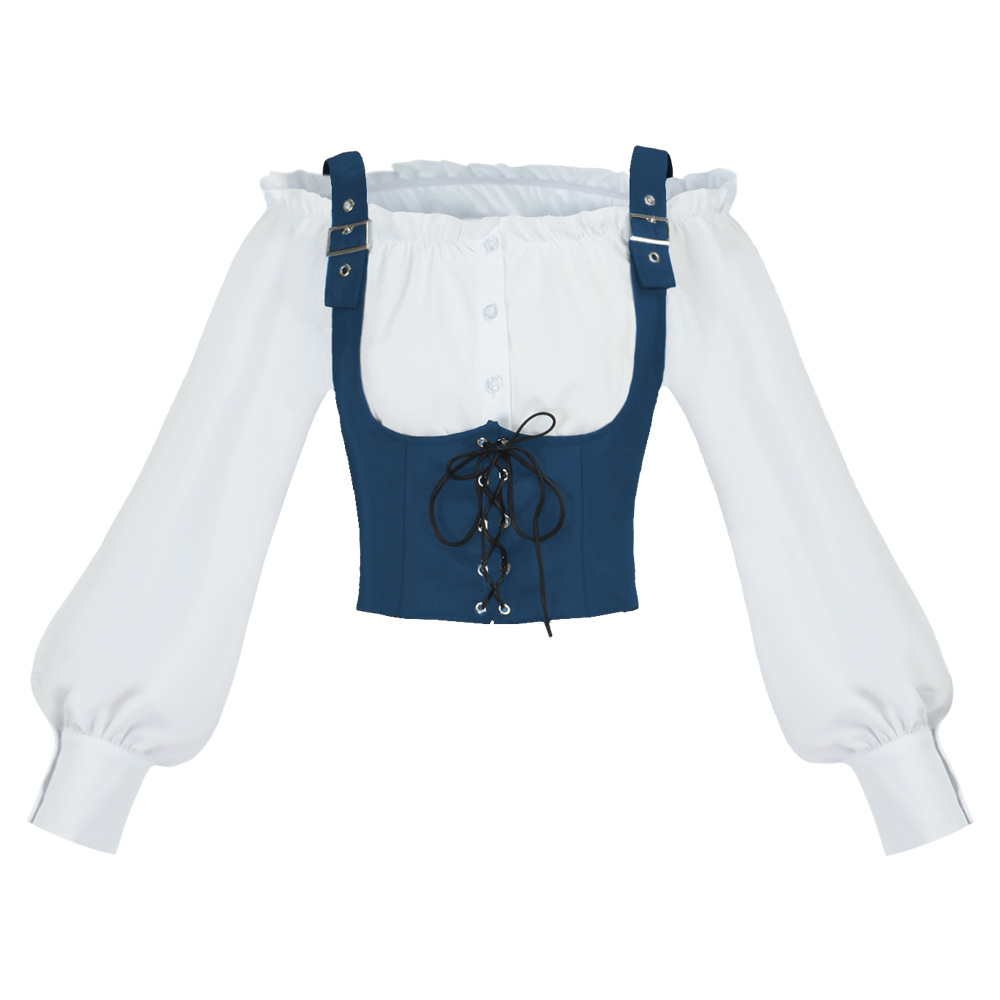 Retro Western Style Women Blou - Blouses ulasan dan harga