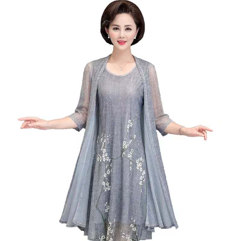 summer cotton linen 2 piece se - French Vintage Floral Midi Dress ulasan dan harga